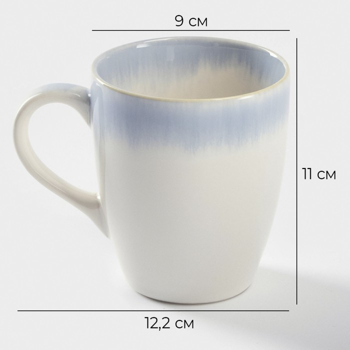 Кружка фарфоровая Magistro «Пэвэти», 350 мл, цвет голубой Кружка фарфоровая Magistro «Пэвэти», 350 мл, цвет голубой