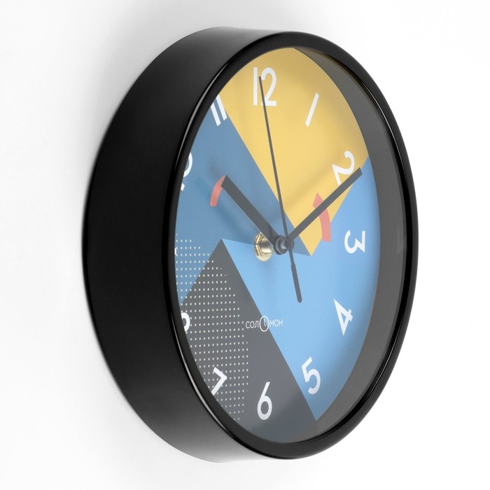Часы настенные, d-20 см, интерьерные, Часы настенные, d-20 см, интерьерные, "Геометрия", бесшумные