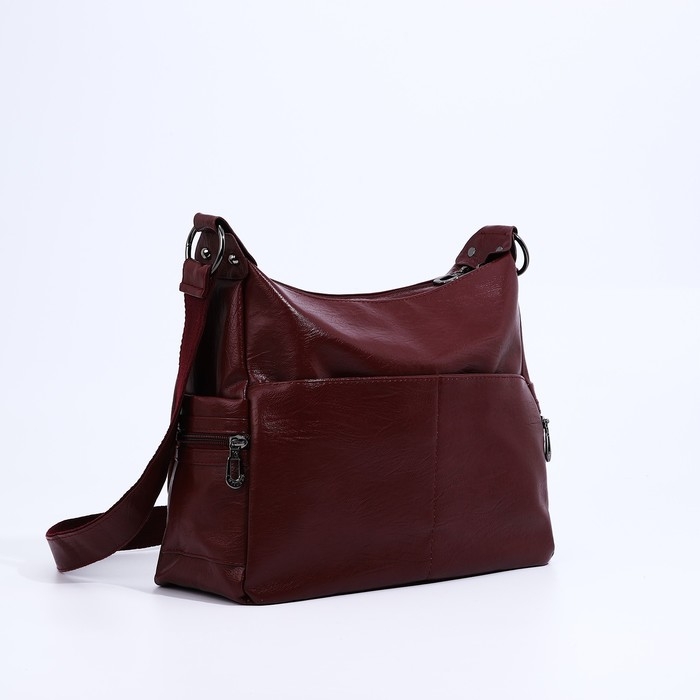 Сумка-мешок на молнии цвет бордовый