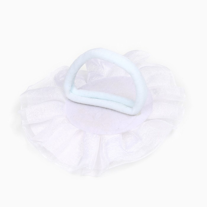 Выпускной. Бант для волос на резинке, белый, 11 см, Минни Маус