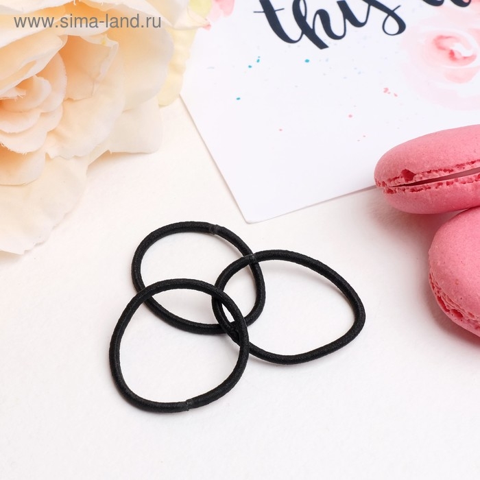 Резинка для волос Резинка для волос "Тофи" (набор 20 шт) 3,5 см, чёрный