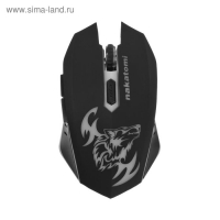 Мышь Nakatomi MROG-15U, игровая, беспроводная, оптическая, 1600 dpi, подсветка, USB, чёрная