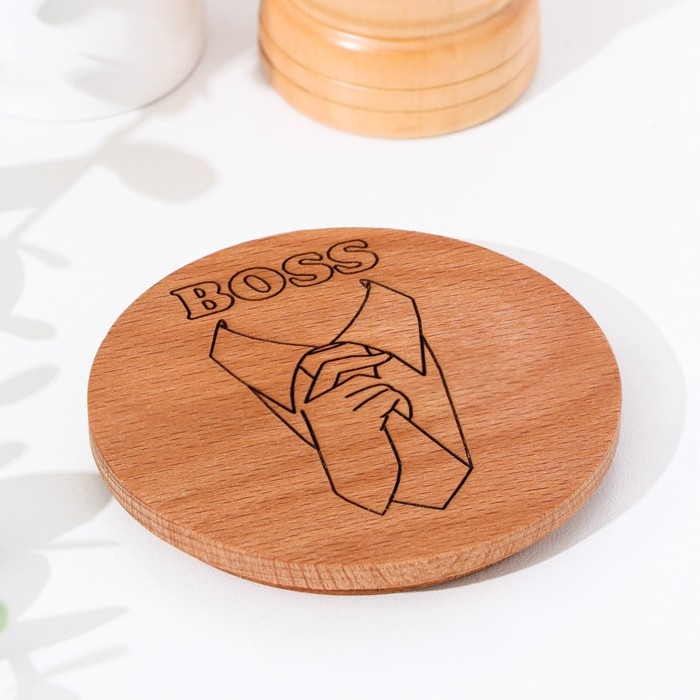 Крышка-подставка для кружки Крышка-подставка для кружки "Босс", бук, d 80мм