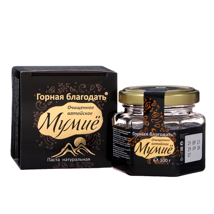 Мумиё алтайское  Мумиё алтайское "Горная благодать" очищенное в стекле, 100 г
