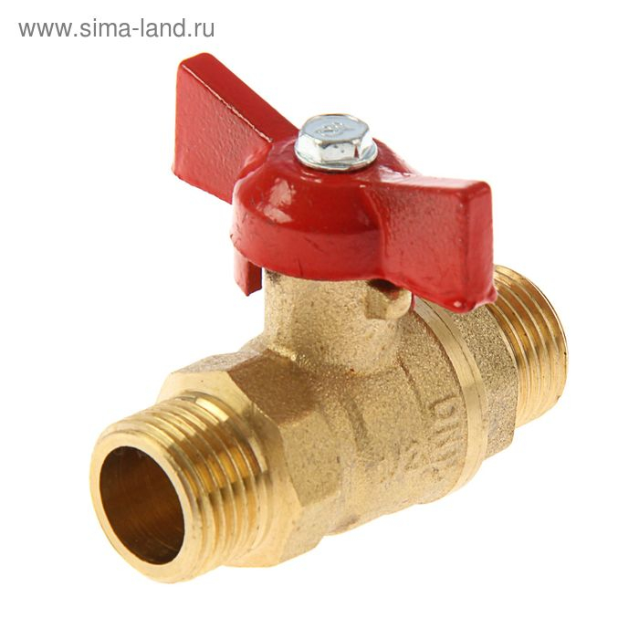 Кран шаровой Кран шаровой "ГАЛЛОП" DN-15 233, наружная/наружная резьба 1/2", бабочка