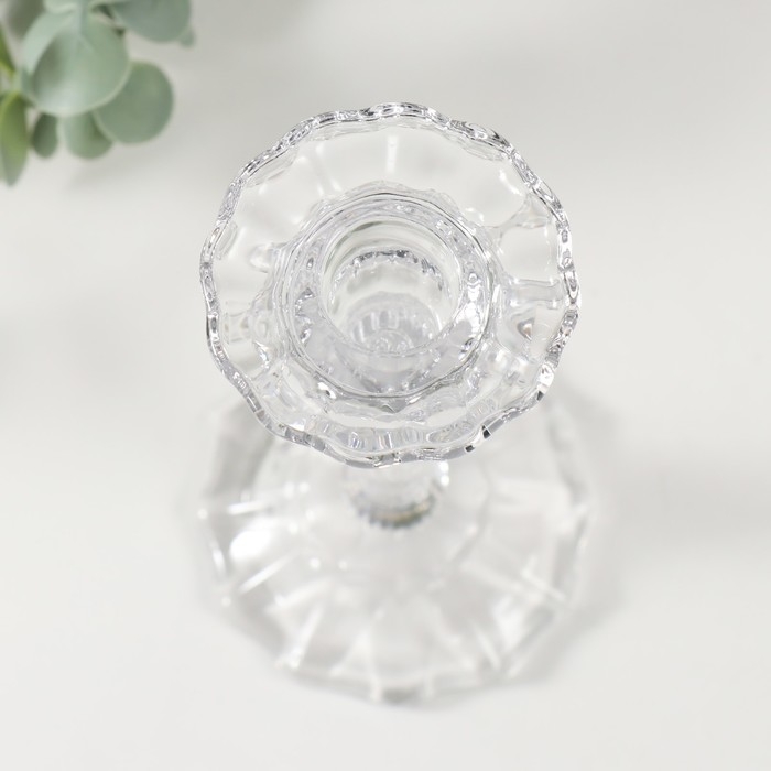 Подсвечник стекло на 1 свечу Подсвечник стекло на 1 свечу "Каролин" прозрачный 8,5х8,5х18 см