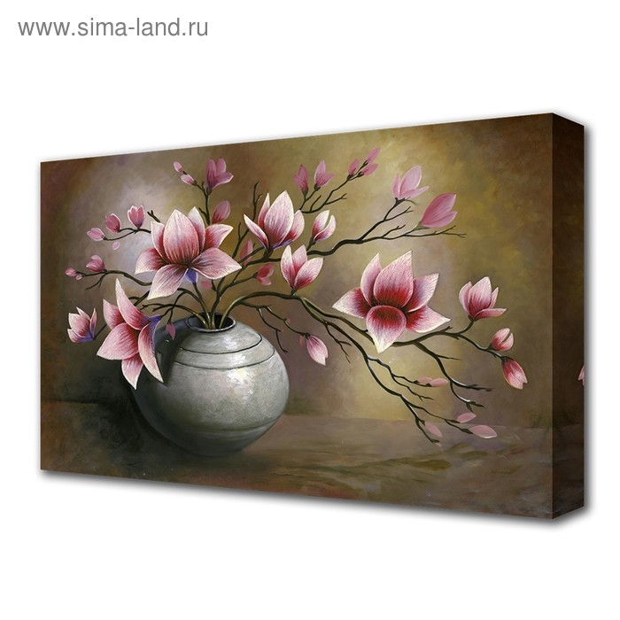 Картина на холсте Картина на холсте "Ваза с цветами" 60*100 см