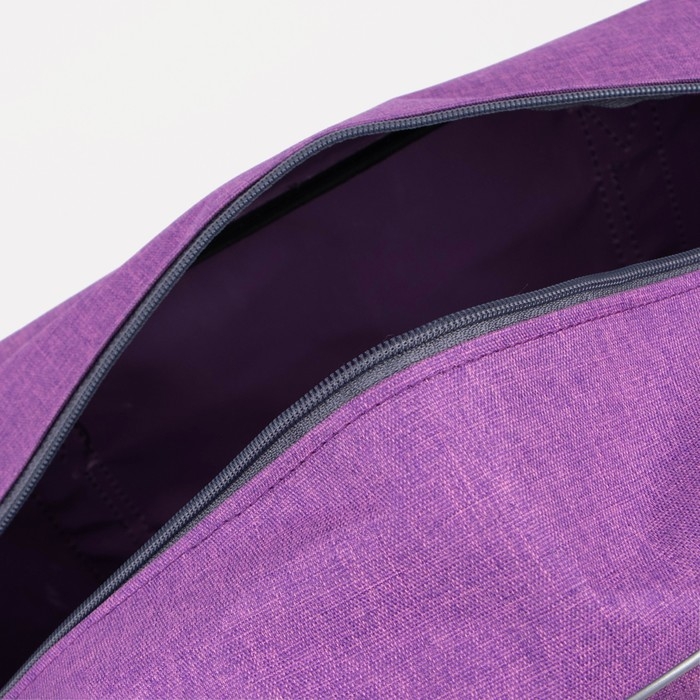 Сумка дорожная на молнии, наружный карман, держатель для чемодана, цвет сиреневый Сумка дорожная на молнии, наружный карман, держатель для чемодана, цвет сиреневый