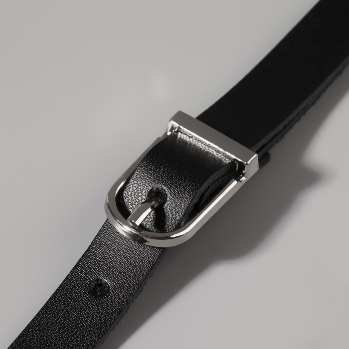 Ручка для сумки из натуральной кожи, регулируемая, с карабинами, 60 ± 2 см × 1,2 см, цвет чёрный/серебряный Ручка для сумки из натуральной кожи, регулируемая, с карабинами, 60 ± 2 см × 1,2 см, цвет чёрный/серебряный