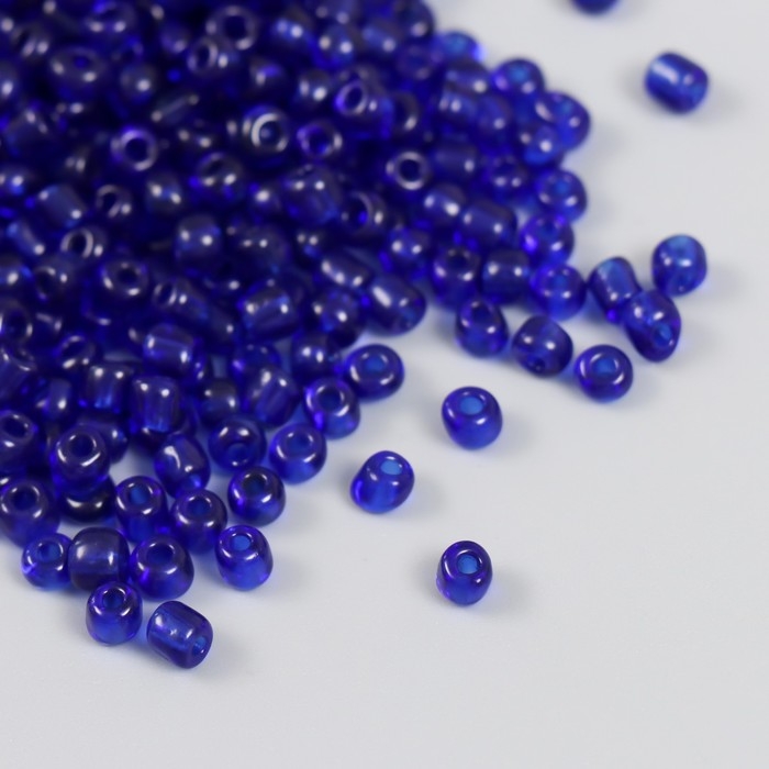 Бисер стекло 6/0  Бисер стекло 6/0 "Индиго" прозрачный 450 гр
