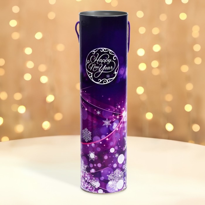 Новый год. Подарочная коробка, тубус «Happy New Year» 92х350 мм. Новый год. Подарочная коробка, тубус «Happy New Year» 92х350 мм.