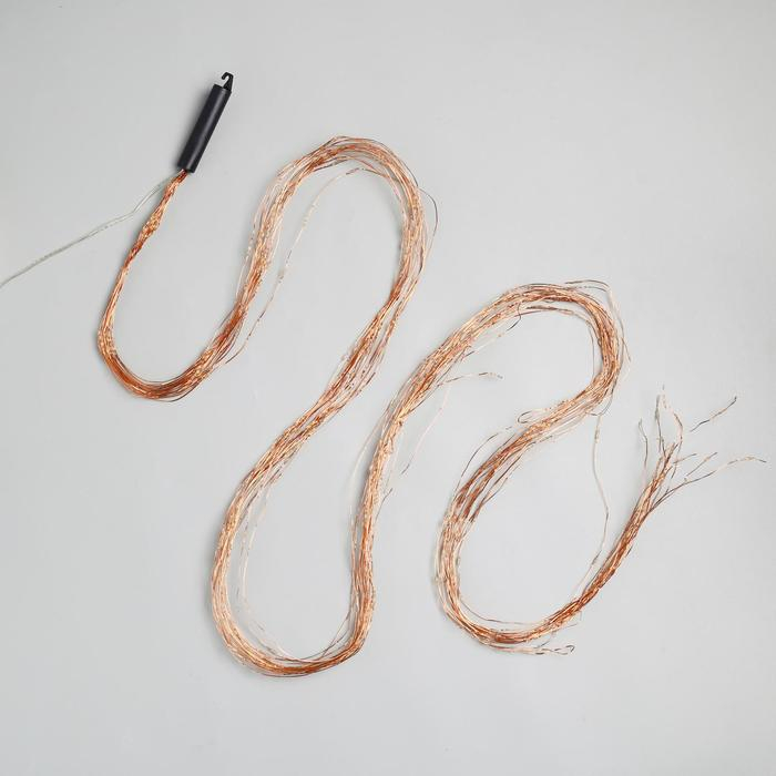 Гирлянда &laquo;Конский хвост&raquo; 20 нитей по 2 м, IP20, медная нить, 400 LED, свечение тёплое белое, 12 В