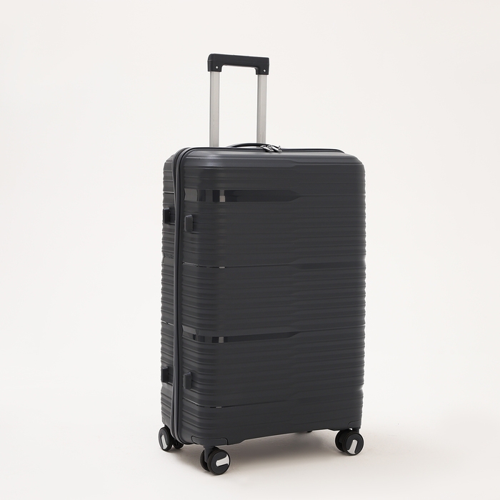 Чемодан большой 100 л (L), отдел на молнии, кодовый замок, 4 колеса, цвет тёмно-серый Чемодан большой 100 л (L), отдел на молнии, кодовый замок, 4 колеса, цвет тёмно-серый