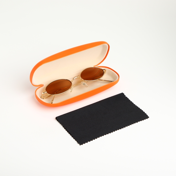 Футляр для очков на хлопушке, длина 16 см, цвет оранжевый Футляр для очков на хлопушке, длина 16 см, цвет оранжевый