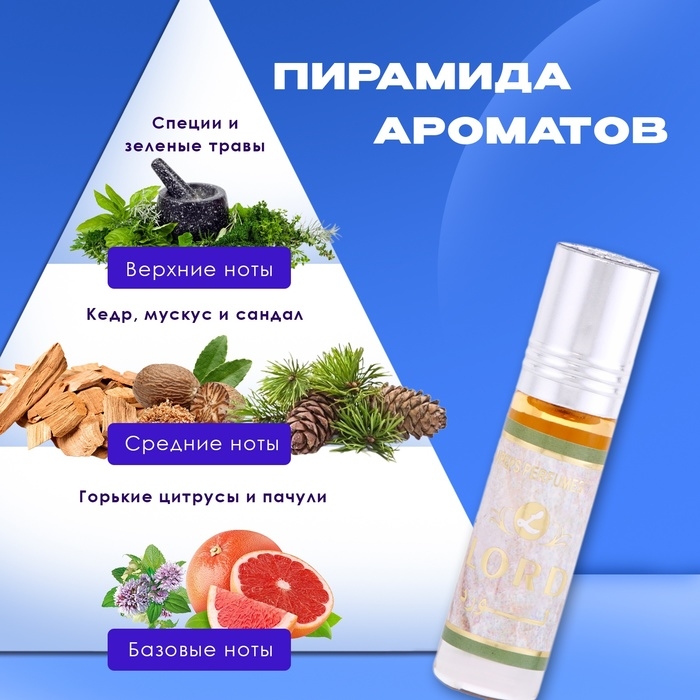 Духи масляные мужские Lord, 6 мл Духи масляные мужские Lord, 6 мл