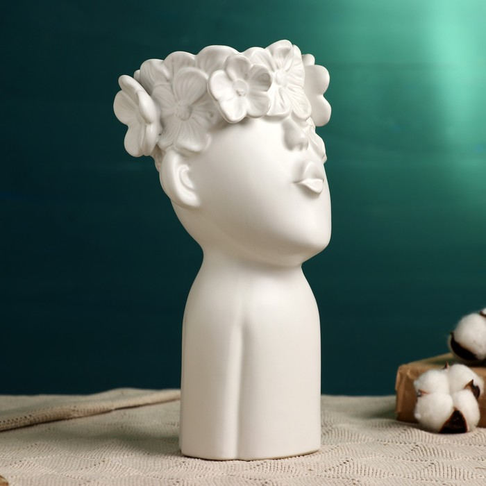 Кашпо - ваза  Кашпо - ваза "Мальчик с венком" белое, 28х12х14см