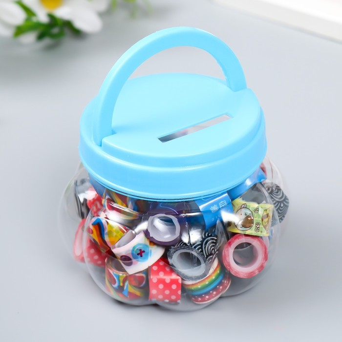 Клейкая лента пластик в банке (набор 40 шт) цвета МИКС, 1,2 смх2,8 м, 6,5х10х10 см Клейкая лента пластик в банке (набор 40 шт) цвета МИКС, 1,2 смх2,8 м, 6,5х10х10 см