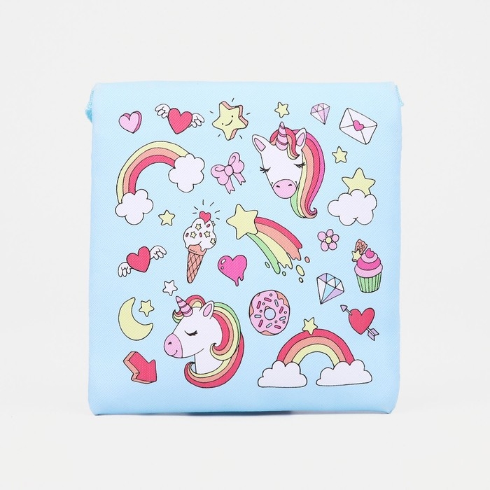 Сумка детская для девочки на молнии, цвет голубой