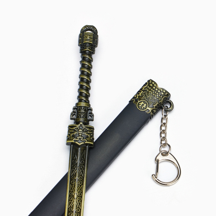 Сувенирное оружие подвесное мини Сувенирное оружие подвесное мини "Меч в стиле аниме", брелок, 28 см, чёрный с золотом