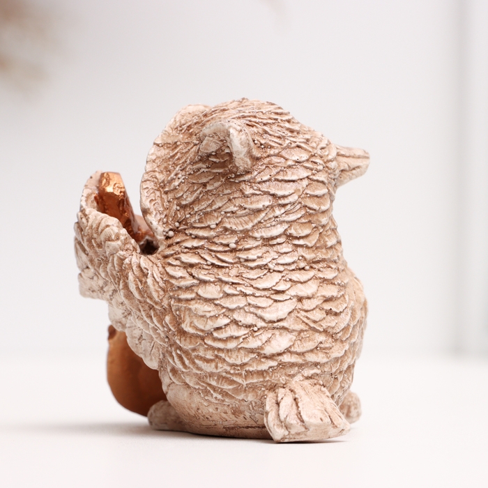 Фигура  Фигура "Сова скрипач" коричневая, 8х6х6см