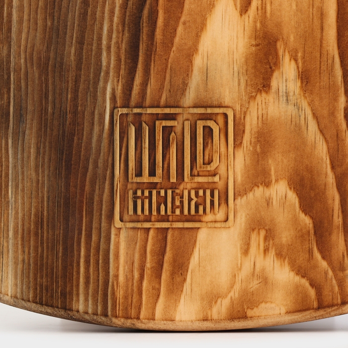 Доска разделочная в обжиге Wild Kitchen «Настоящий мужик пахнет шашлыком и дымом», 49,5×25×2 см, цельный массив кедра