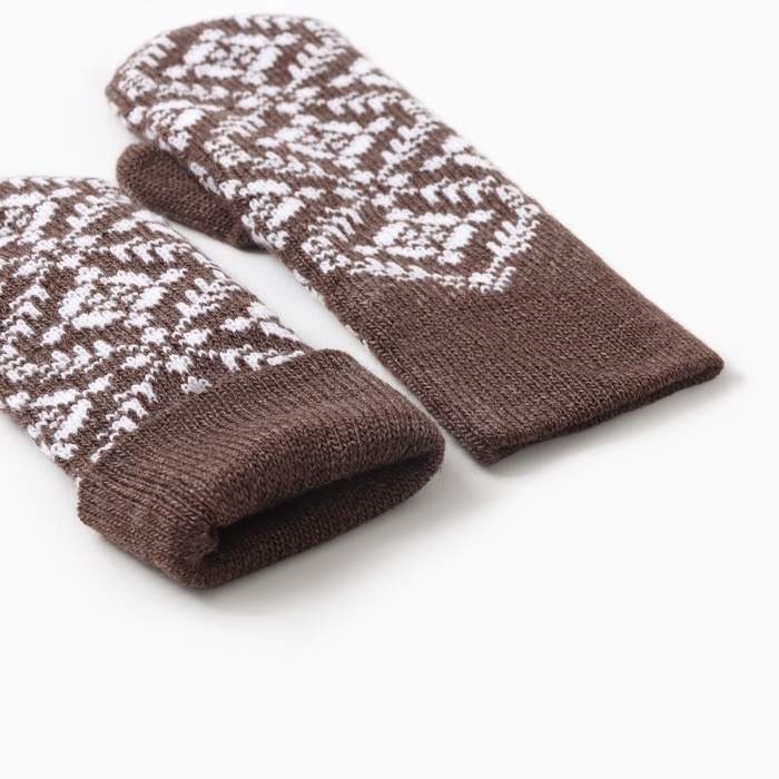 Варежки двойные женские, цвет светло-коричневый, р-р 18 Варежки двойные женские, цвет светло-коричневый, р-р 18