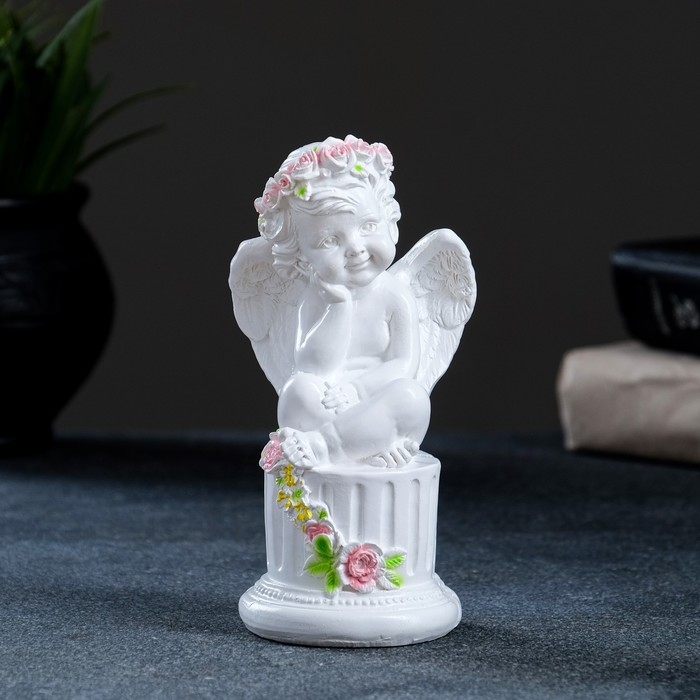 Фигура  Фигура "Ангелочек на подставке" 5х5х15см