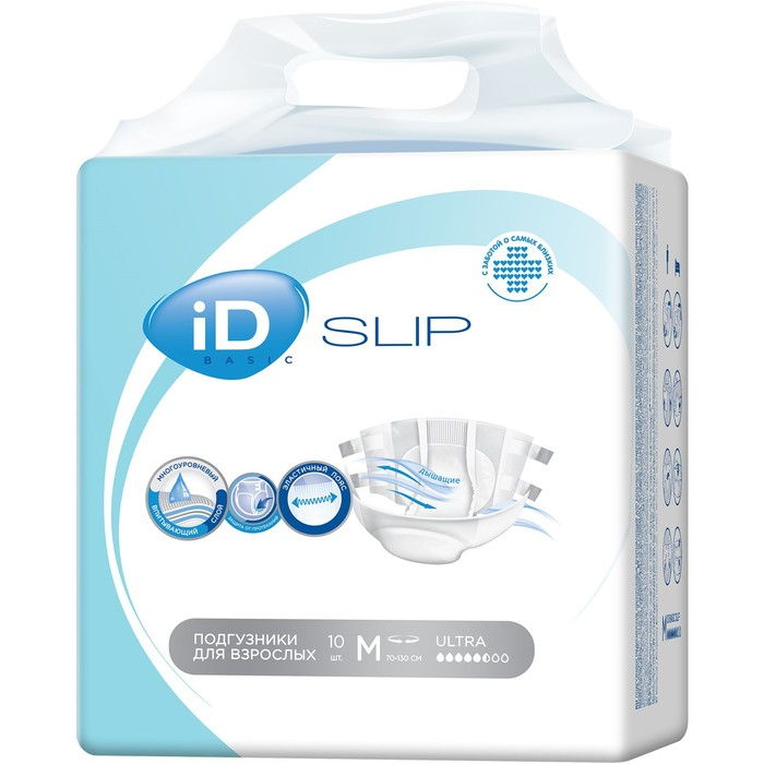 Подгузники для взрослых iD Slip Basic, размер M, 10 шт. Подгузники для взрослых iD Slip Basic, размер M, 10 шт.