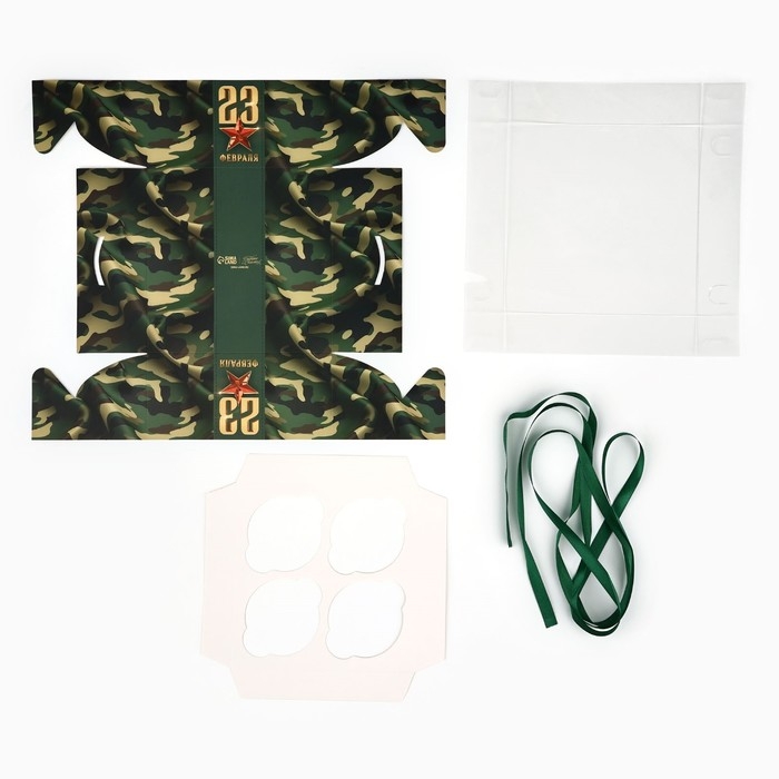 Коробка для капкейка «Настоящему герою», 16 × 16 × 7,5 см Коробка для капкейка «Настоящему герою», 16 × 16 × 7,5 см