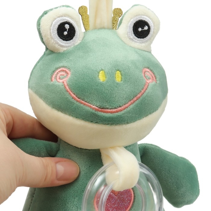 Подвеска музыкальная «Лягушастик», заводная, с погремушкой, на кроватку, коляску, Крошка Я Подвеска музыкальная «Лягушастик», заводная, с погремушкой, на кроватку, коляску, Крошка Я