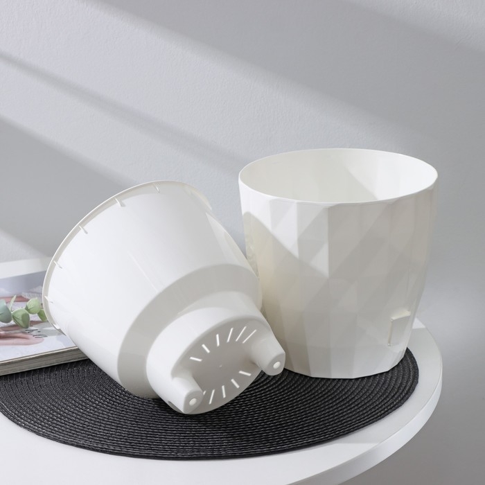 Горшок для цветов с прикорневым поливом Ruby, 3 л, белый