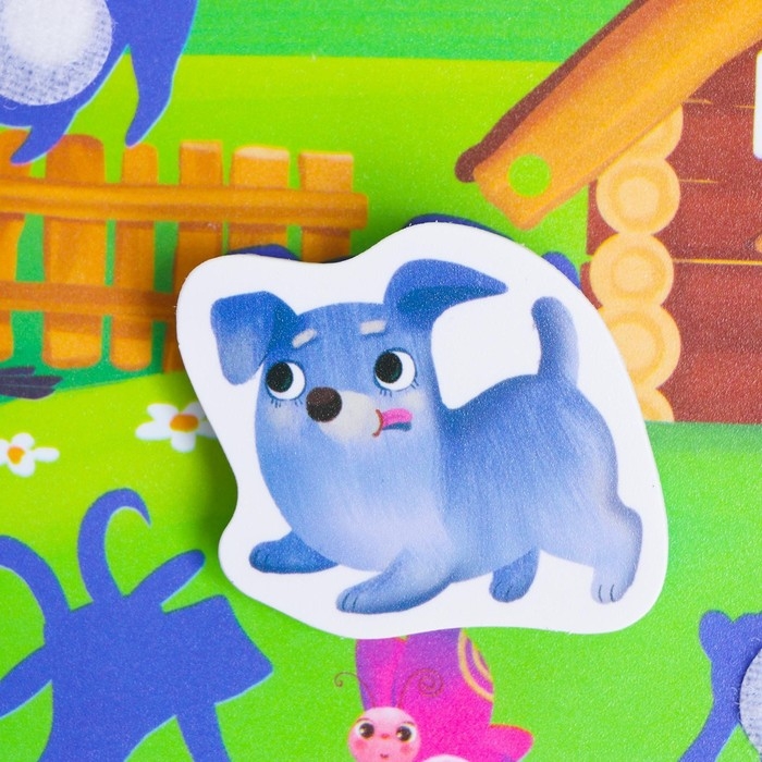 Игра на липучках «Где чья тень?» с мягкими деталями Игра на липучках «Где чья тень?» с мягкими деталями