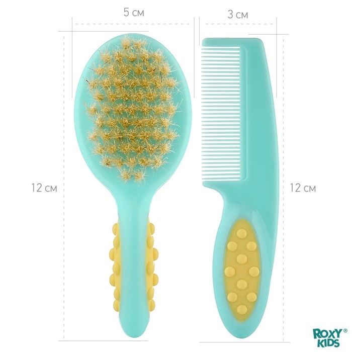 Детская щеточка с расческой, цвет мятный Детская щеточка с расческой, цвет мятный