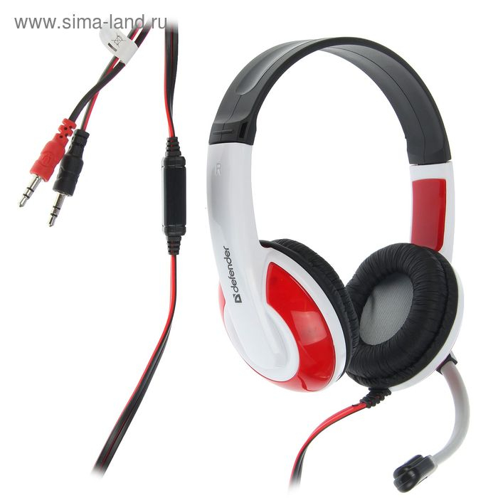 Наушники Defender Warhead G-120, игровые, полноразмерные, микрофон, 3.5мм, 2 м,черно-красные Наушники Defender Warhead G-120, игровые, полноразмерные, микрофон, 3.5мм, 2 м,черно-красные