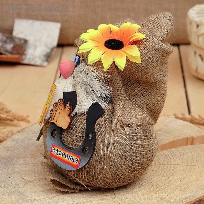 Оберег-домовой Оберег-домовой "Васек на мешковине, с самоваром и подковой",МИКС 25х20х17 см