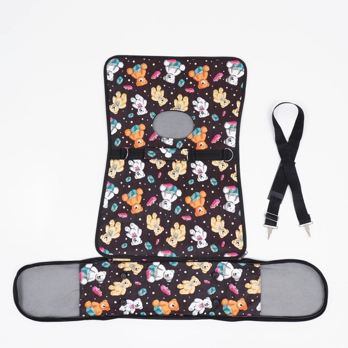 Сумка-переноска каркасная Сумка-переноска каркасная "Медведи на черном фоне", размер M, 40 х 21 х 27 см