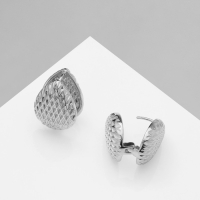 Серьги металл «Аккорд» орнамент, капля, цвет серебро