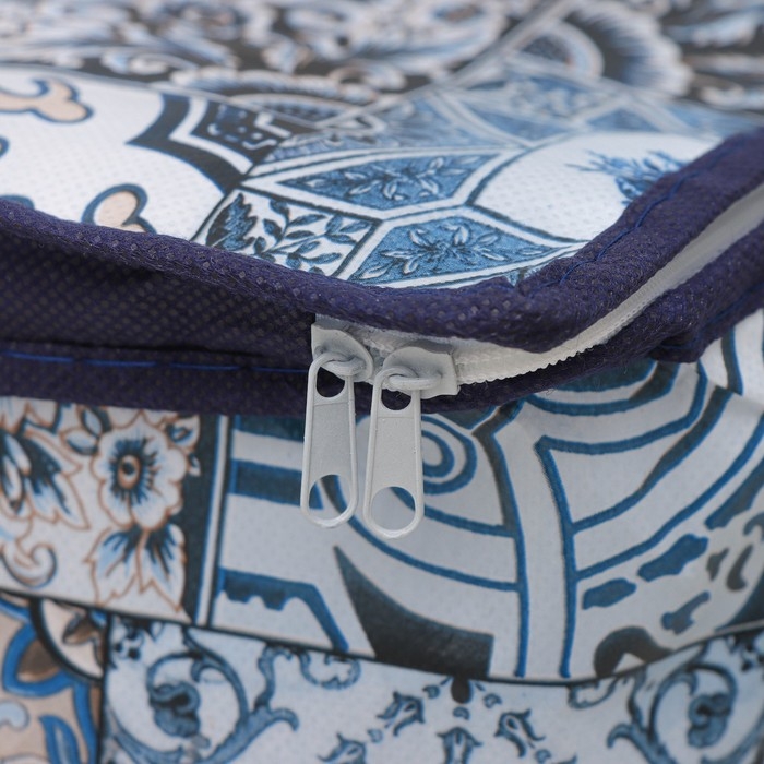 Кофр для хранения вещей Доляна «Мозаика», 45×30×20 см, цвет синий Кофр для хранения вещей Доляна «Мозаика», 45×30×20 см, цвет синий