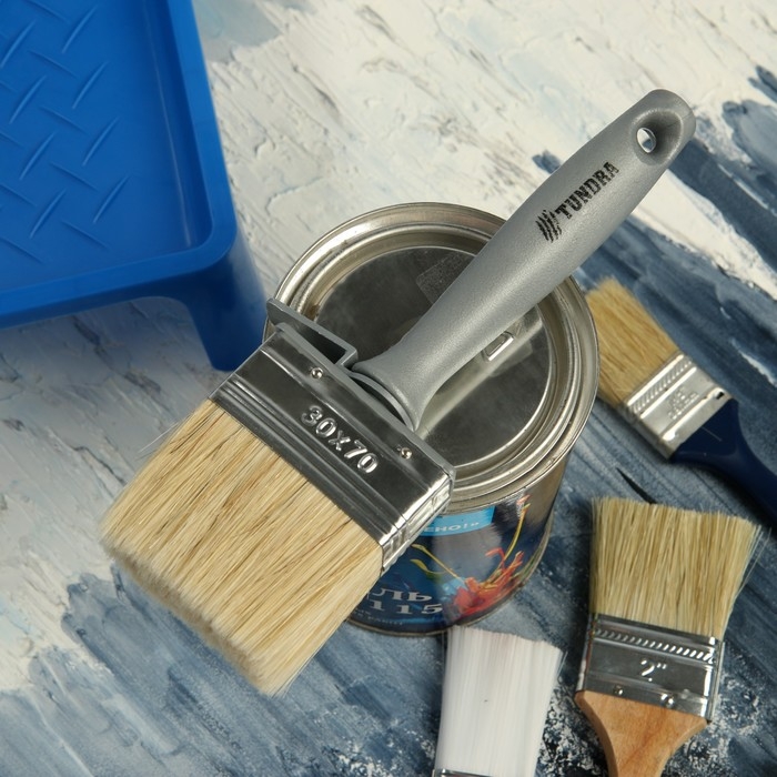 Кисть-макловица ТУНДРА, натуральная щетина, пластиковая рукоятка, 30х70 мм Кисть-макловица ТУНДРА, натуральная щетина, пластиковая рукоятка, 30х70 мм