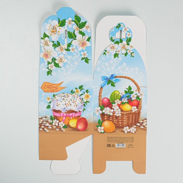 Коробка кондитерская складная, упаковка «Вкусный Кулич», 16,5 х 14,5 х 21 см