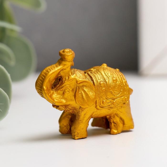 Нэцке полистоун Нэцке полистоун "Золотые слоны" набор 6 шт 3х3,5х1,7 см