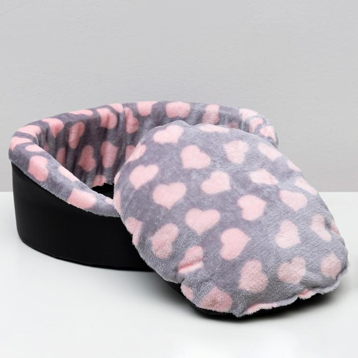 Лежанка  Лежанка "Оксфорд" №2, с мехом, 46 х 36 х 15 см микс цветов