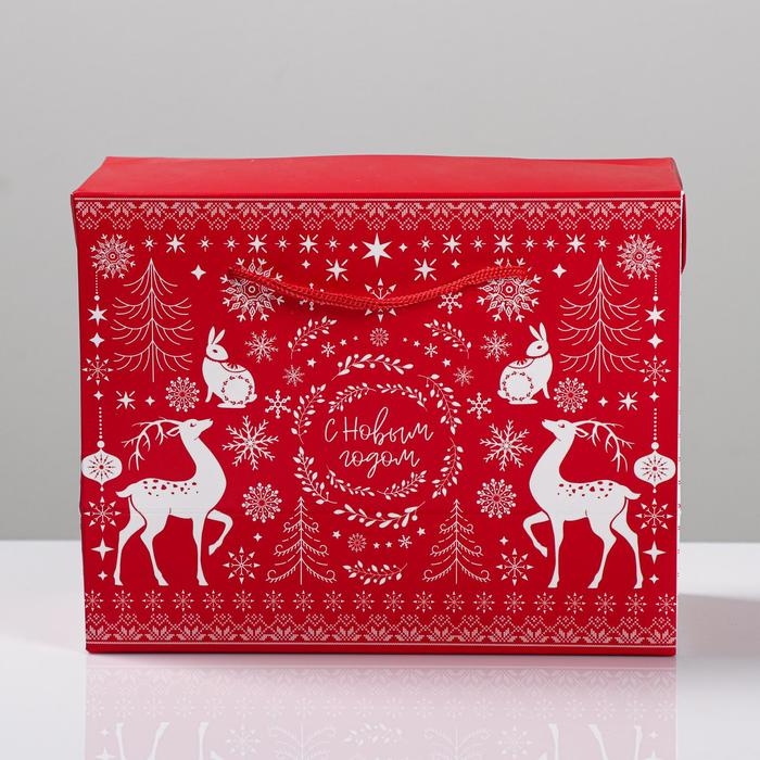 Пакет—коробка «Волшебство праздника», 23 х 18 х 11 см, Новый год Пакет—коробка «Волшебство праздника», 23 х 18 х 11 см, Новый год
