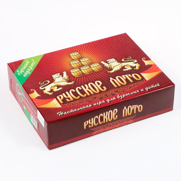 Русское лото, игра настольная Русское лото, игра настольная "Два Грифона", 24 карточки, карточка 21 х 7.5 см, с бочонками