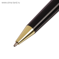 Ручка подарочная шариковая Calligrata, в кожзам футляре, поворотная Черная с золотом