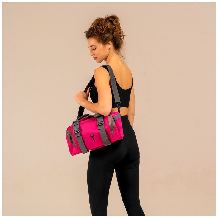 Сумка для йоги и гимнастики Sangh, 37х20х20 см, цвет фуксия Сумка для йоги и гимнастики Sangh, 37х20х20 см, цвет фуксия