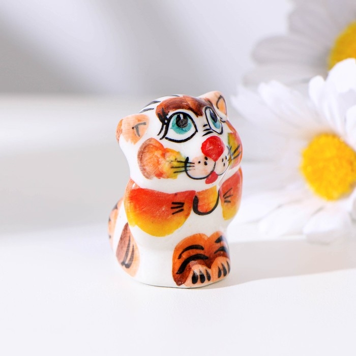 Сувенир «Кот с бантом», 3 см, цвет, гжель Сувенир «Кот с бантом», 3 см, цвет, гжель