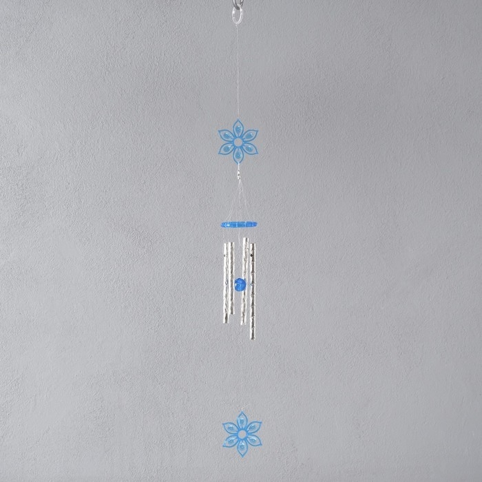 Музыка ветра металл, пластик "Цветок в круге" 4 трубки 35 см,