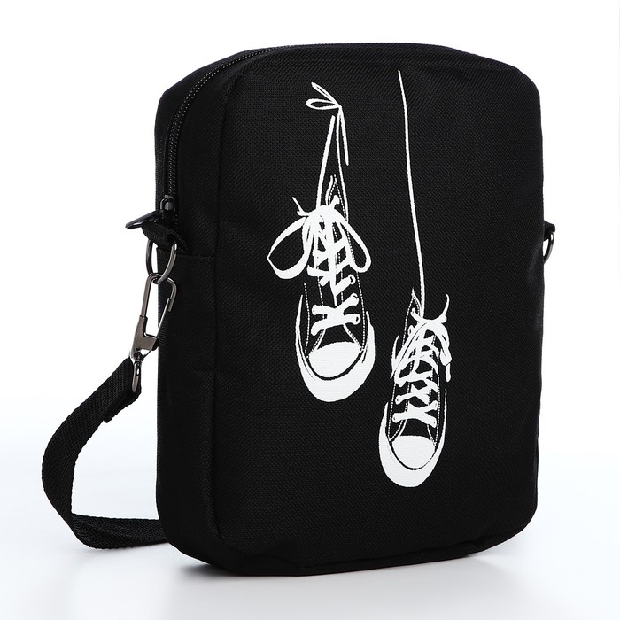 Сумка молодёжная на молнии, цвет чёрный Сумка молодёжная на молнии, цвет чёрный