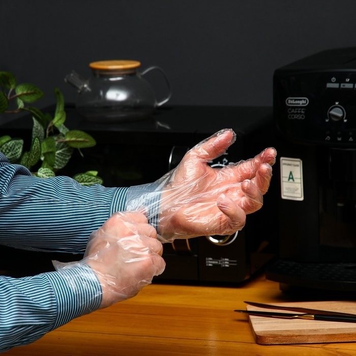 Перчатки полиэтиленовые, в индивидуальной упаковке, 50 пар Перчатки полиэтиленовые, в индивидуальной упаковке, 50 пар